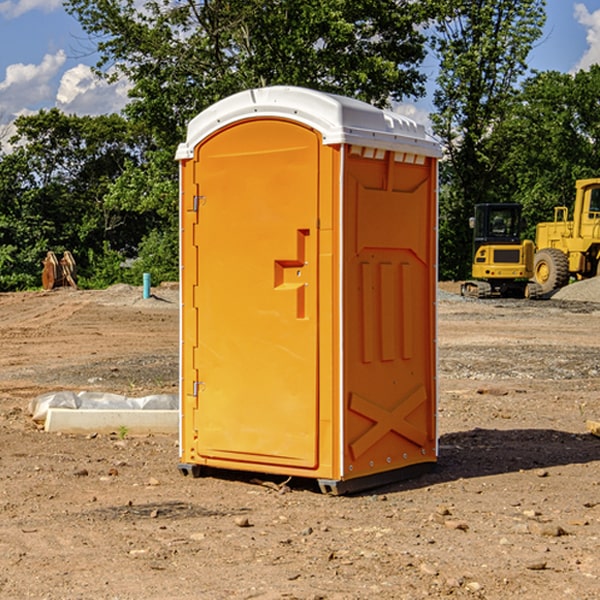 can i customize the exterior of the portable toilets with my event logo or branding in Rhodes MI